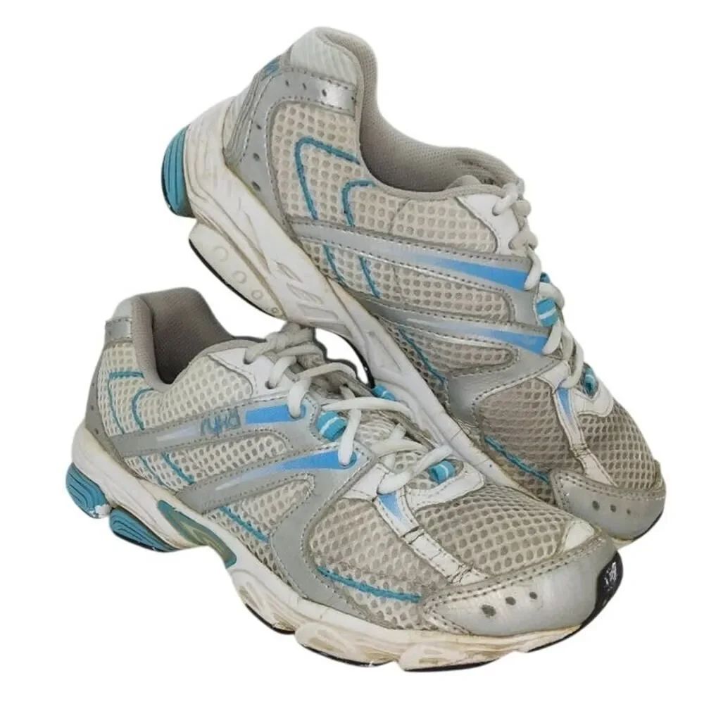 Ryka Ultimate Run Women's Silver & Blue Running Sneakers - Size: 6 1/2